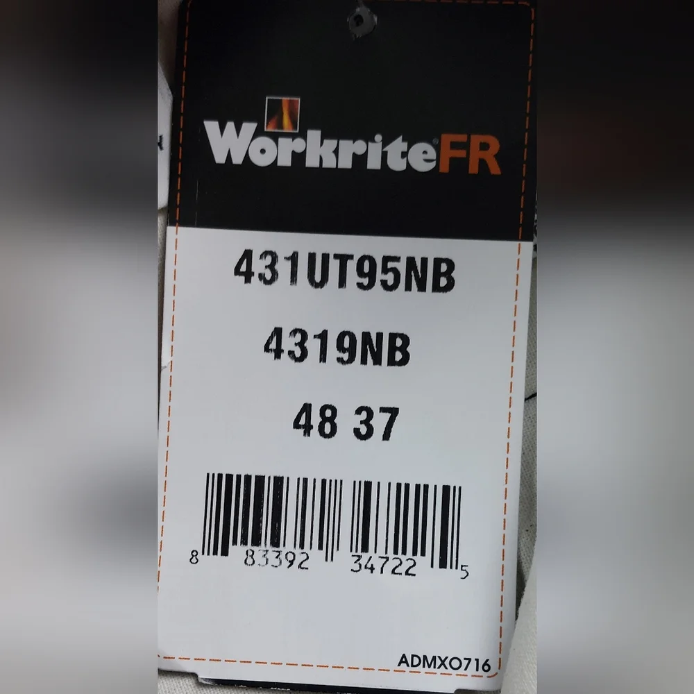 Workrite 2112 FR Pants Mens Size 48x37 (actual 48x28) Blue Westex Ultra Soft NWT